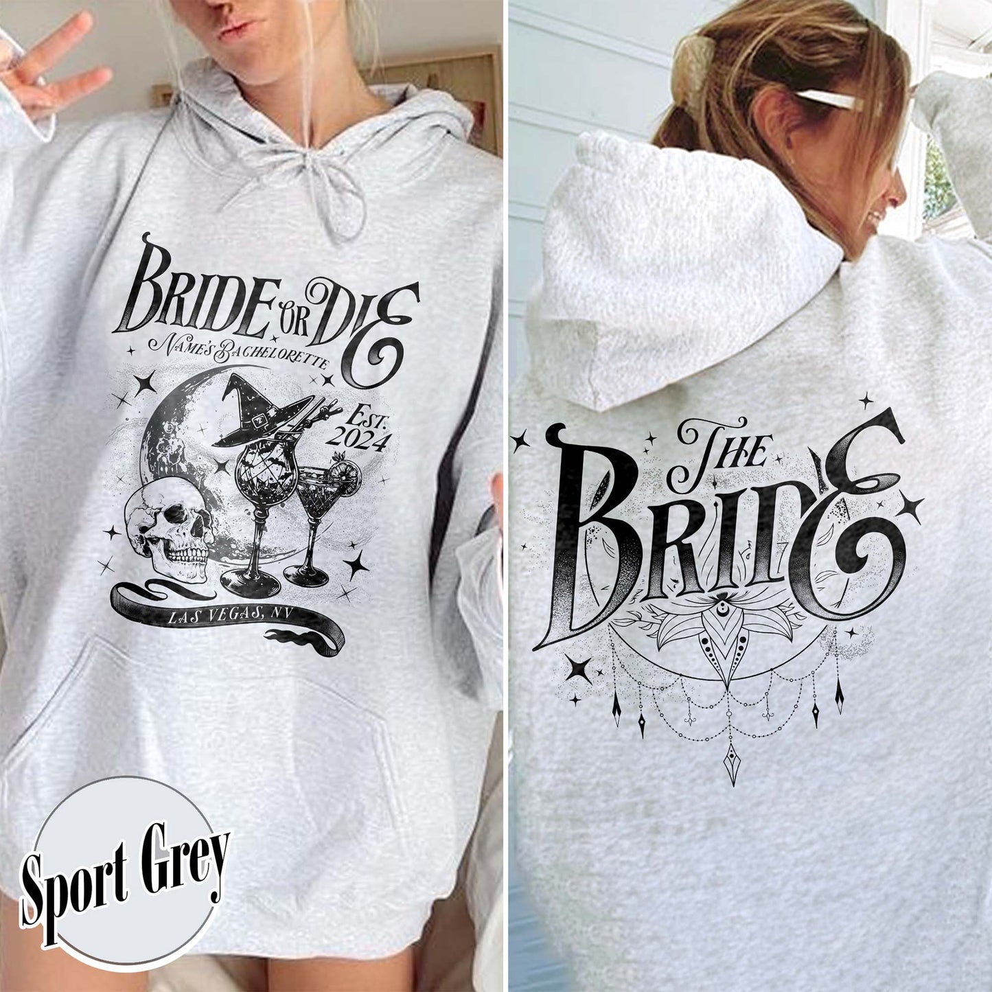 Bachelorette Hoodie, Bride or Die Hoodie, ’til Death Do Us Party, Custom Witchy Bachelorette Hoodie