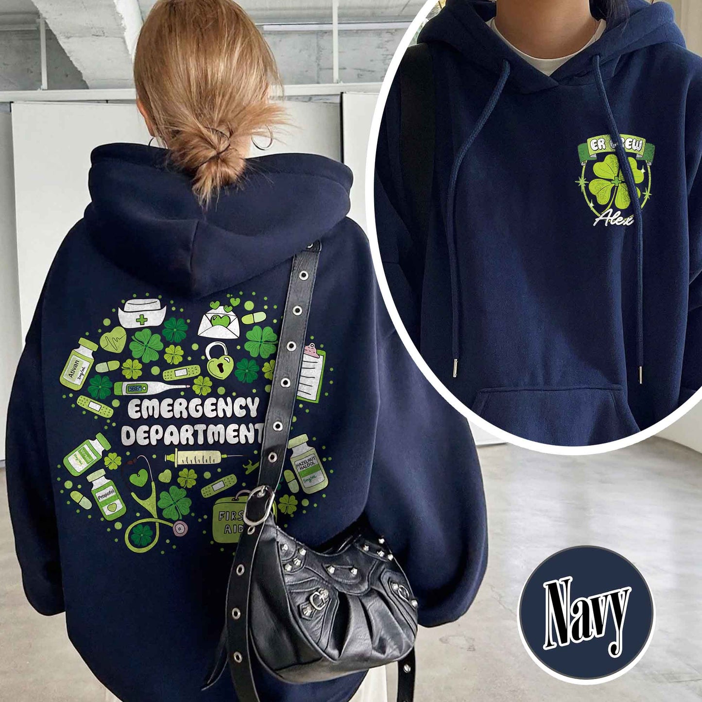 St Patrick's Day Emergency Department Hoodie,Custom ER Crew,ER Patricks Day Hoodie,Emergency Room