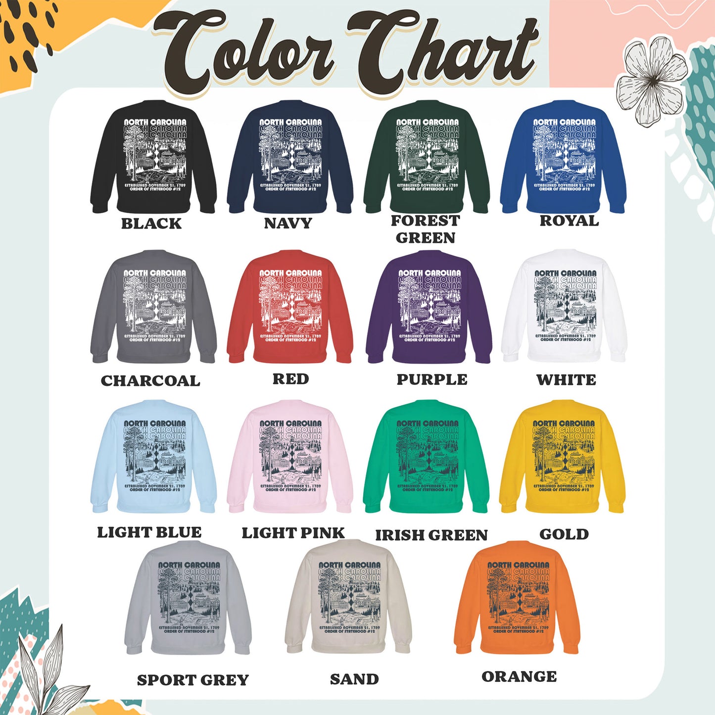 America 250 - USA 250th Anniversary - North Carolina - One Nation Since 1776 - American Heritage Sweatshirt