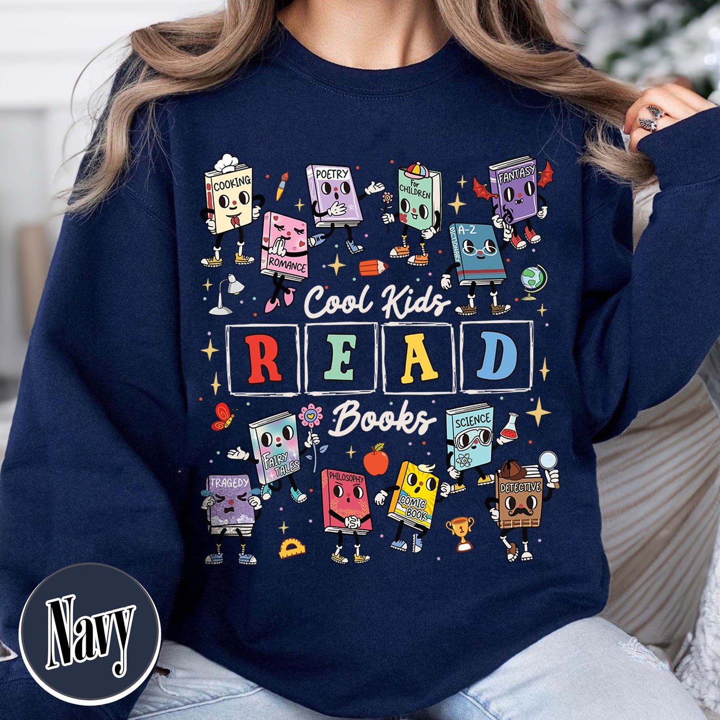 Teacher Sweatshirts,Cool Kids Read Books Sweatshirt, School Librarian Sweatshirt,Reading Teacher Sweatshirt