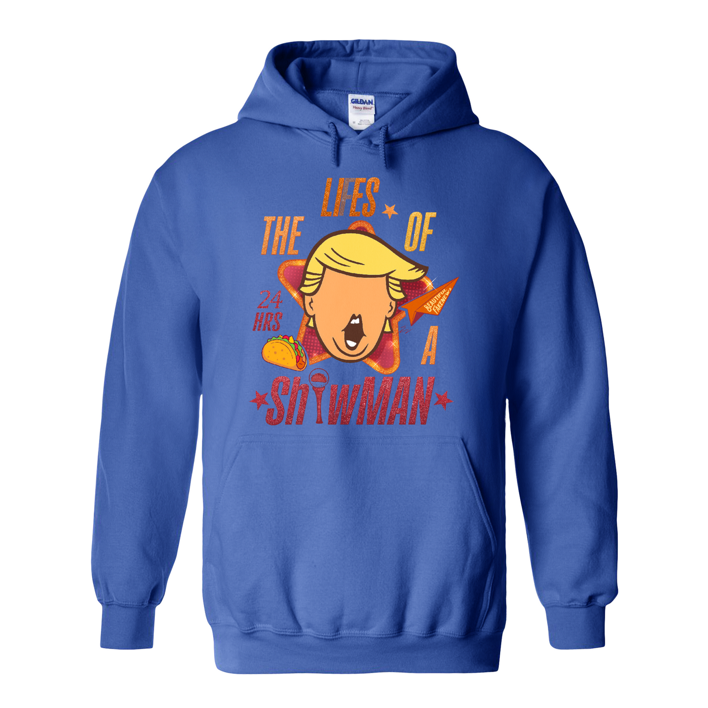 The Lies of a ShowMan Hoodie, Funny Political Satire Hoodie, Humor Parody Graphic Hoodie