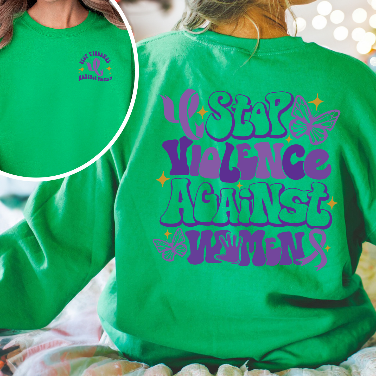 Purple Ribbon Sweatshirt, Purple Ribbon Awareness Sweatshirt, Purple Ribbon Gift, Domestic Violence Awareness Sweater, Stop Domestic Violence