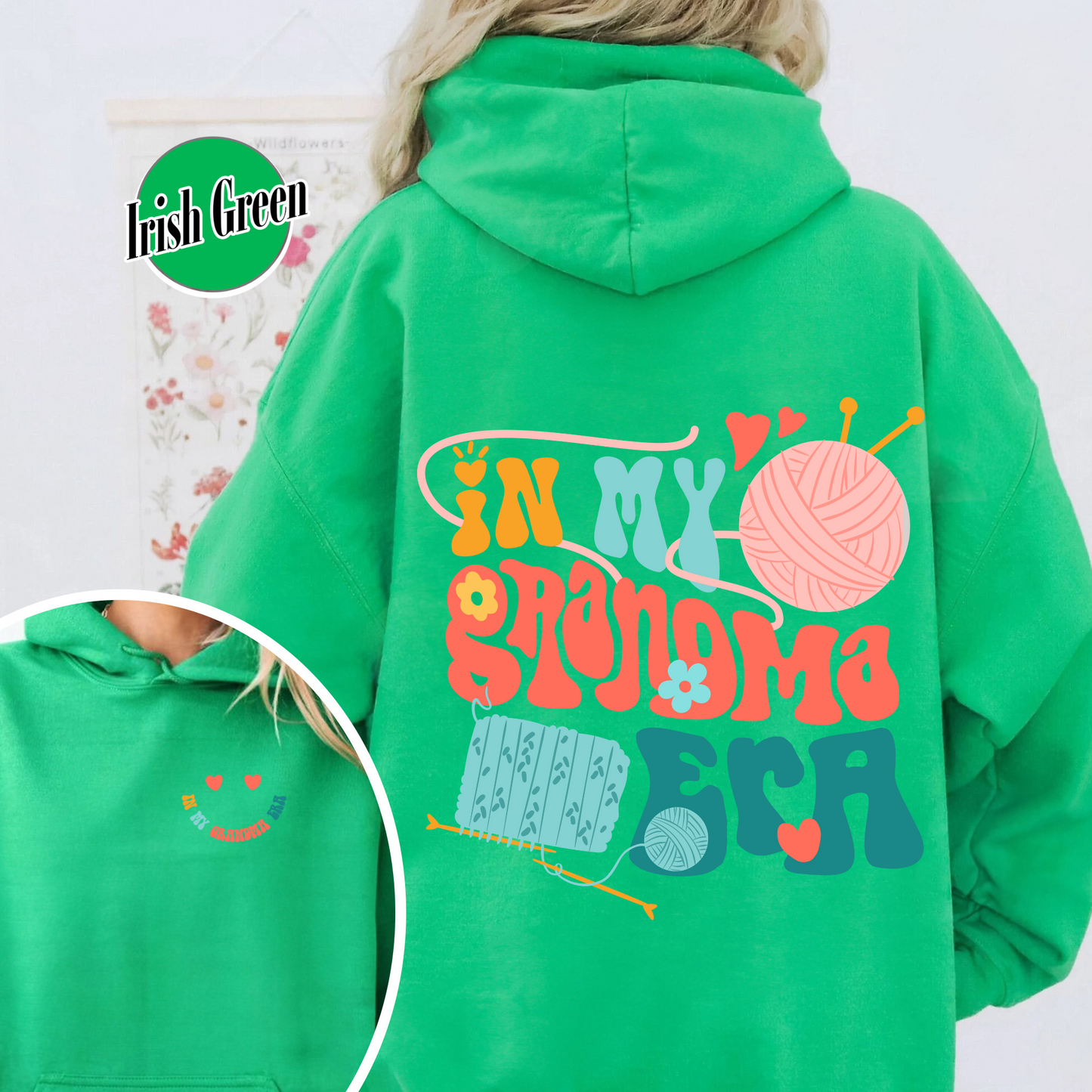 In My Grandma Era Hoodie, In My Mimi Era Hoodie, Shirt For Grandma, Winter Pregnancy Announcement Hoodie