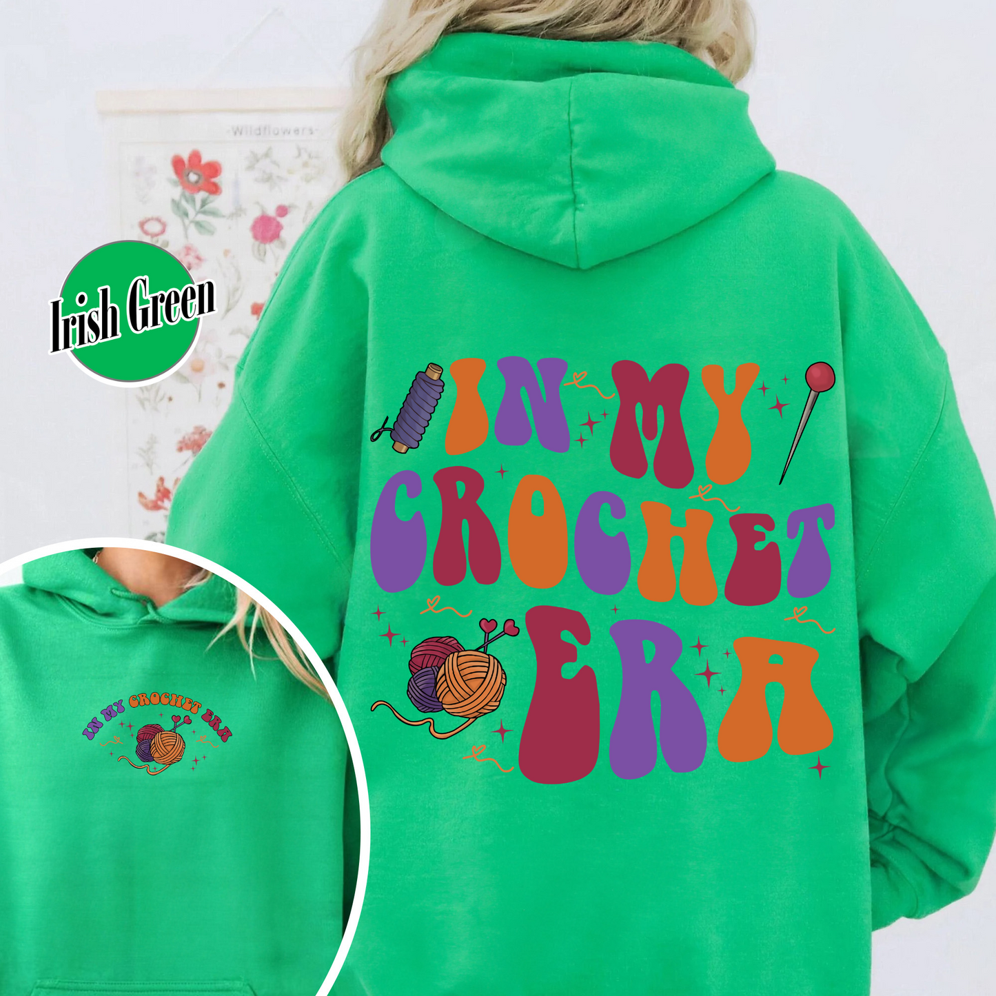 In My Crochet Erah Hoodie, in My Crochet Era Hoodie, Crochet Christmas Humor, Christmas Hoodie, Crochet Lover Hoodie