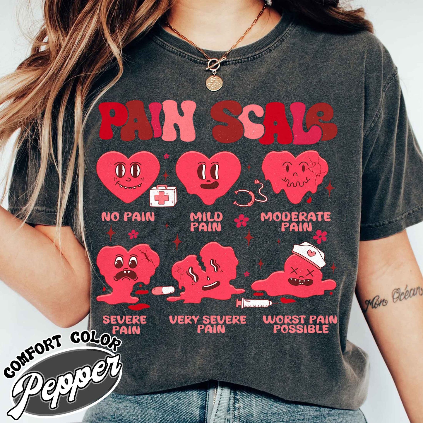 Valentine Nurse Comfort Colors Shirt,Valentine Gift for Nurse,Healthcare Worker Pain Assessment