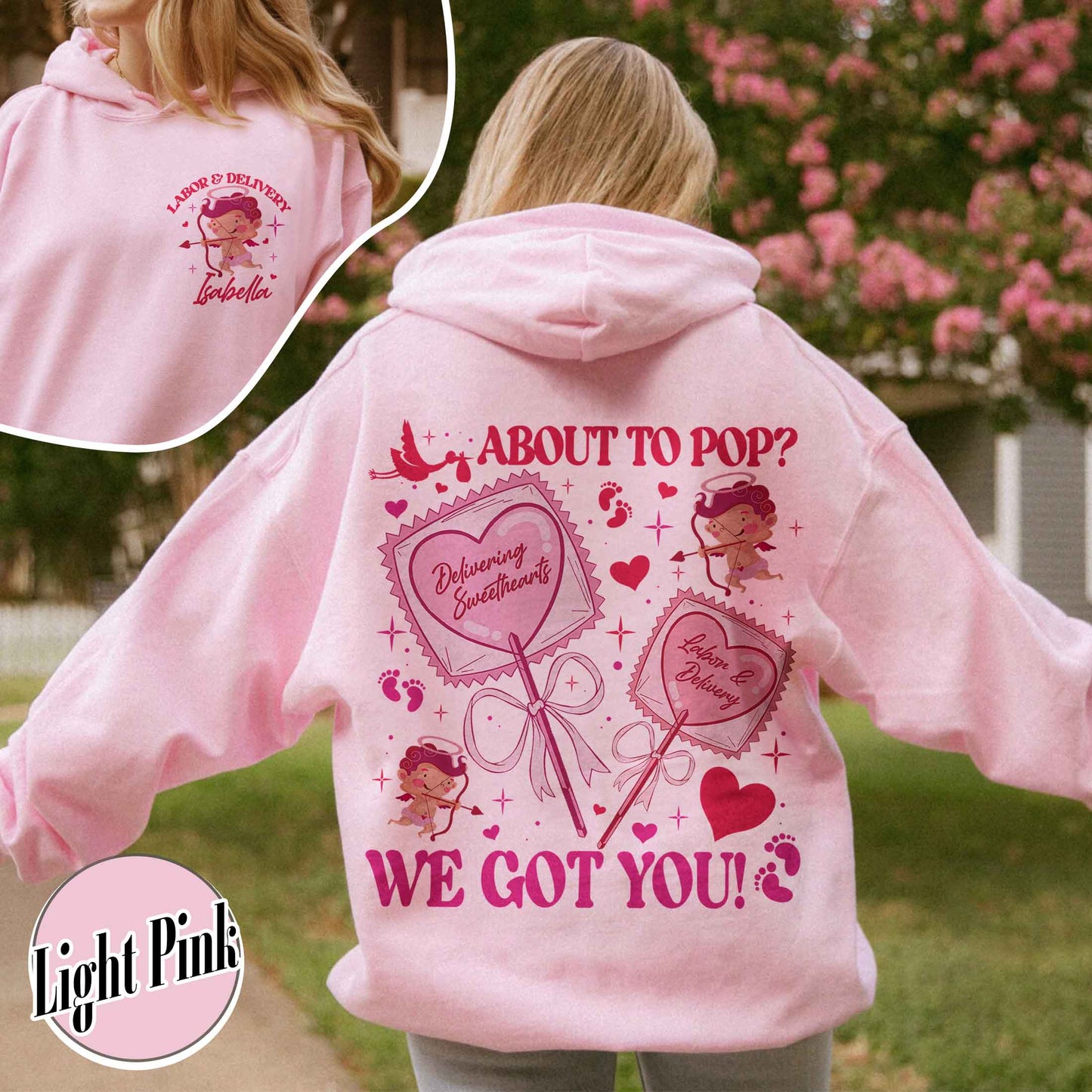 Valentine’s Day Hoodie, Labor and Delivery Nurse Hoodie, Hospital Staff L&D Nurse Hoodie