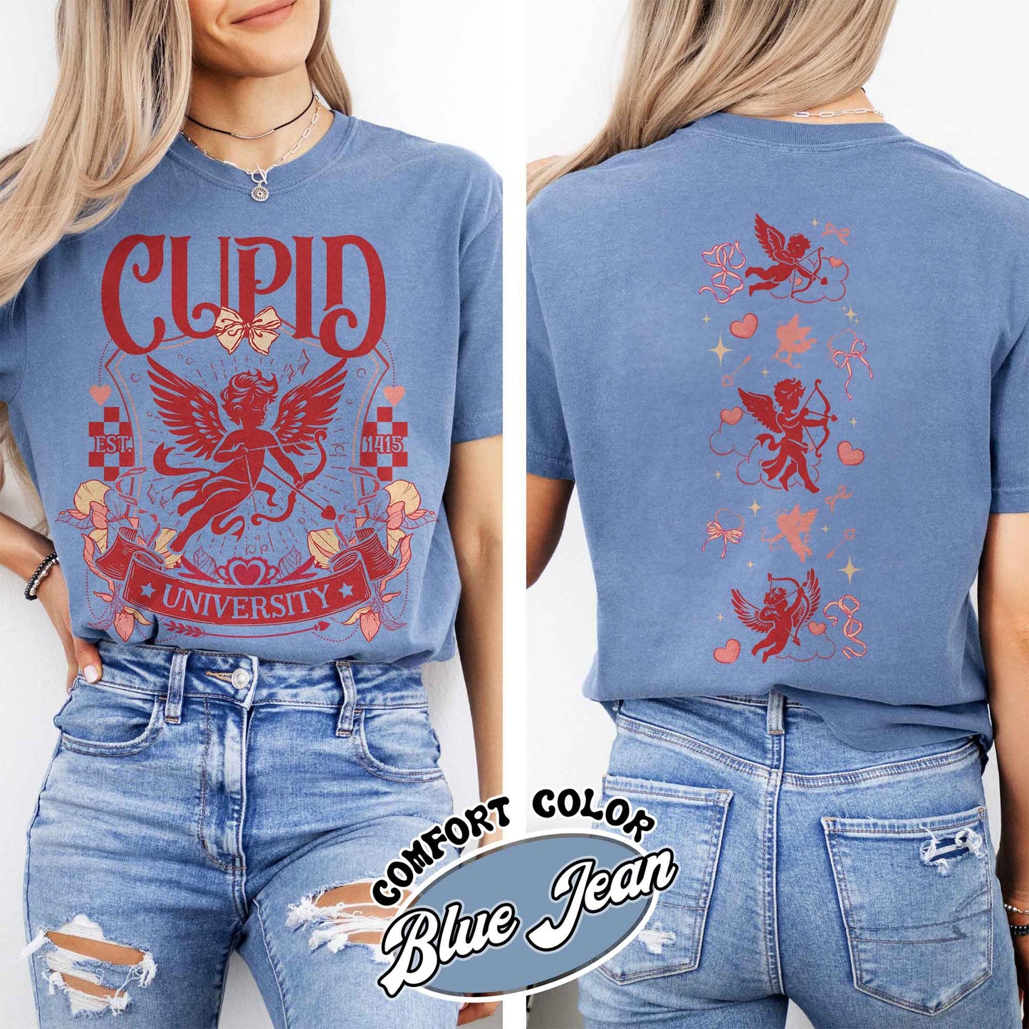 Valentines Day Comfort Colors Shirt,Cupid University Shirt, Cute Valentine's Day Shirt,Funny College Shirt