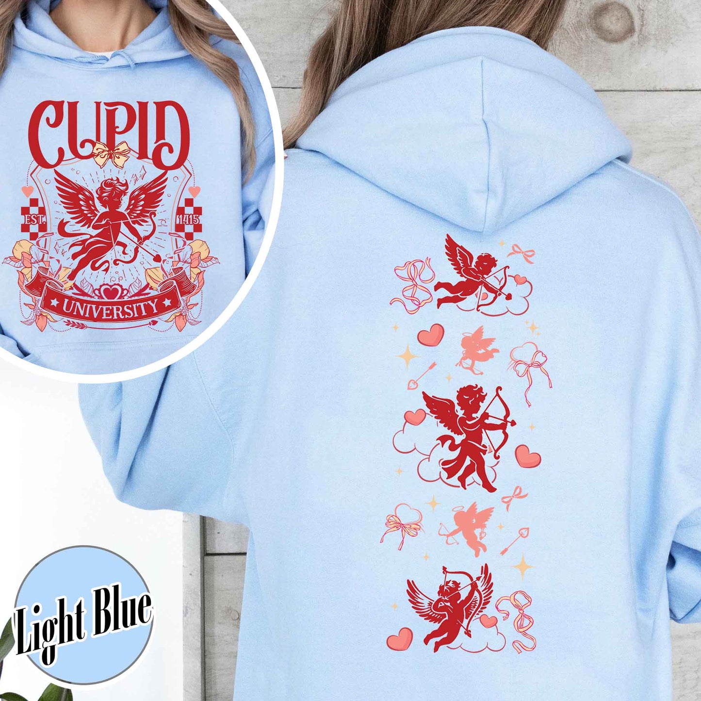 Valentines Day Hoodie,Cupid University Hoodie, Cute Valentine's Day Hoodie,Funny College Hoodie