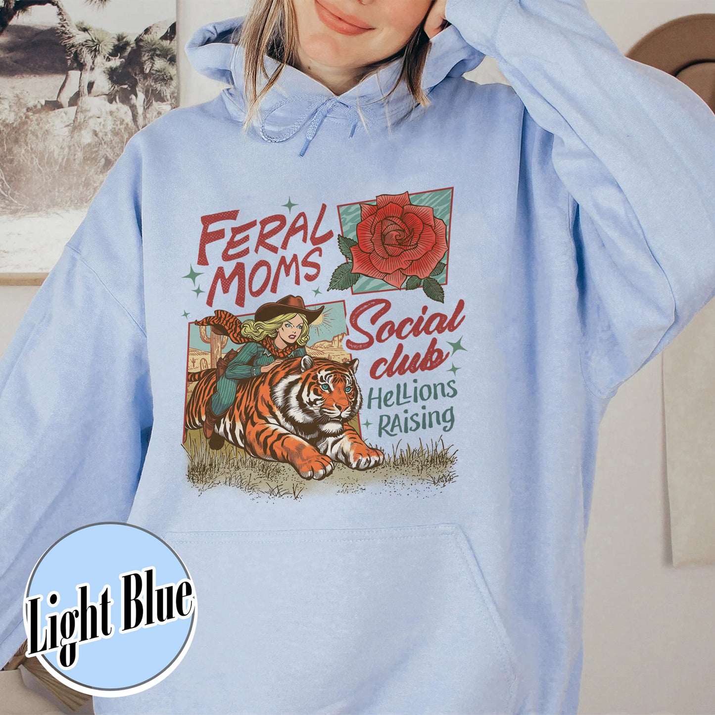 Western Mama Hoodie, Feral Moms Social Club Hoodie, Somebody’s Feral Wife Hoodie, Trendy Mom Apparel