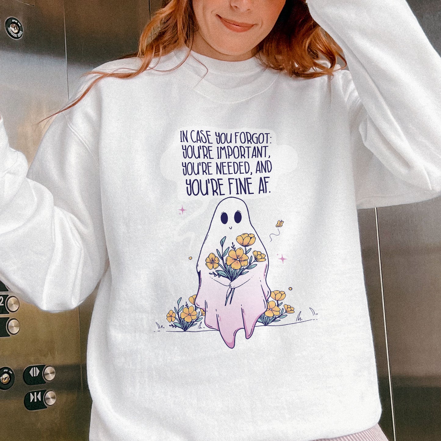You’re Important Ghost Sweatshirt, Cute Affirmation Sweatshirt, Halloween Sweatshirt