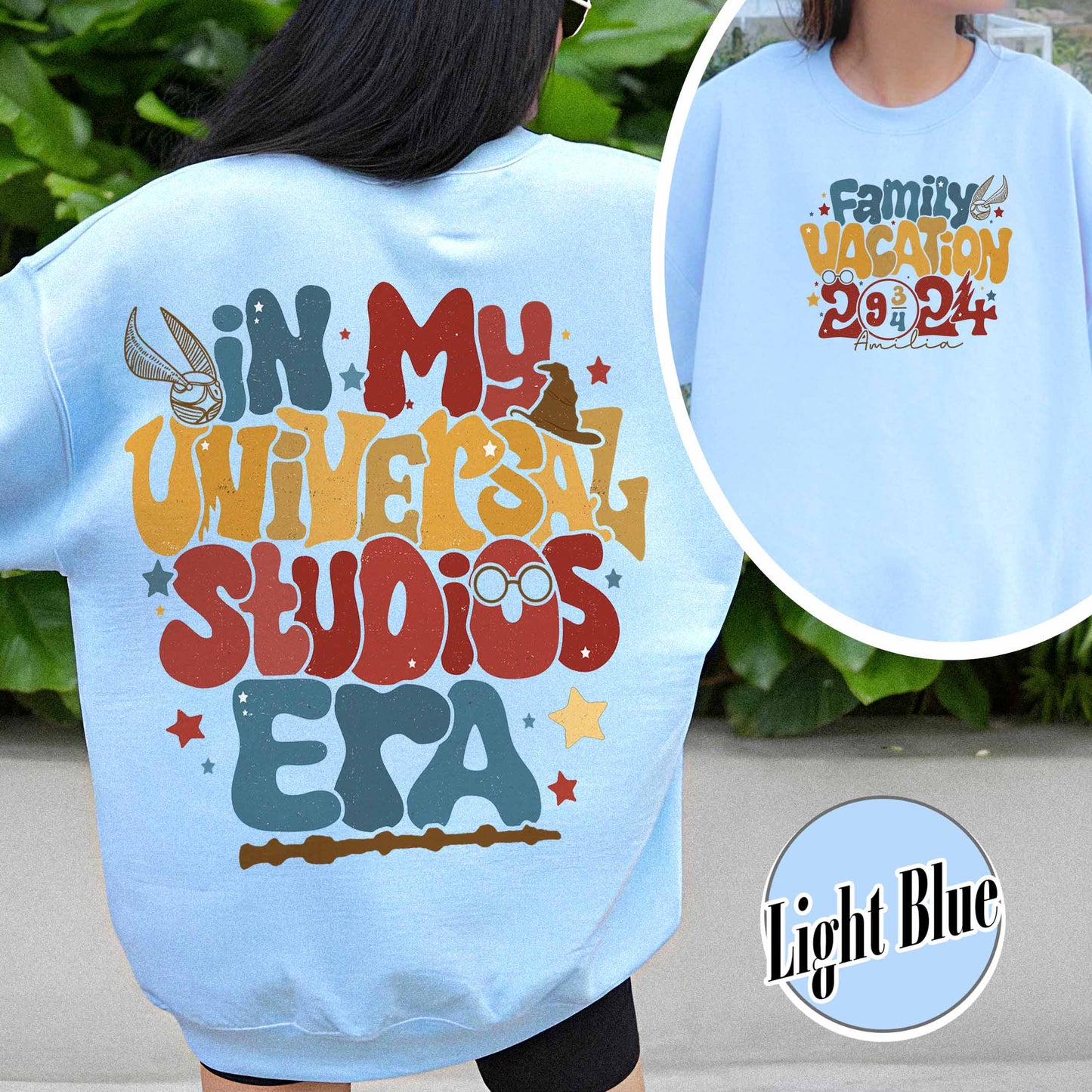 Family Comfort Color Shirt, Family 2024 Trip Sweatshirt, 2024 Family Vacation,Wizard School Fandom,Hp Inspired