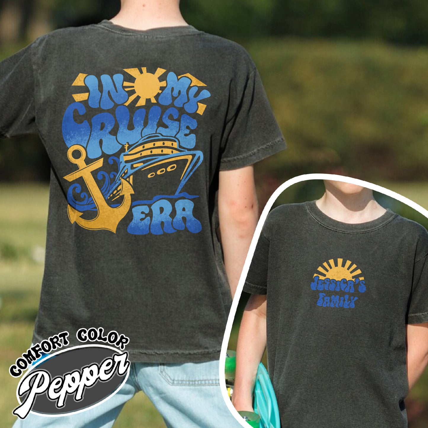Custom Cruise Comfort Colors Youth Shirts,Personalize Family Cruise 2024, In My Cruise Era,Cruise Ship Matching Shirts