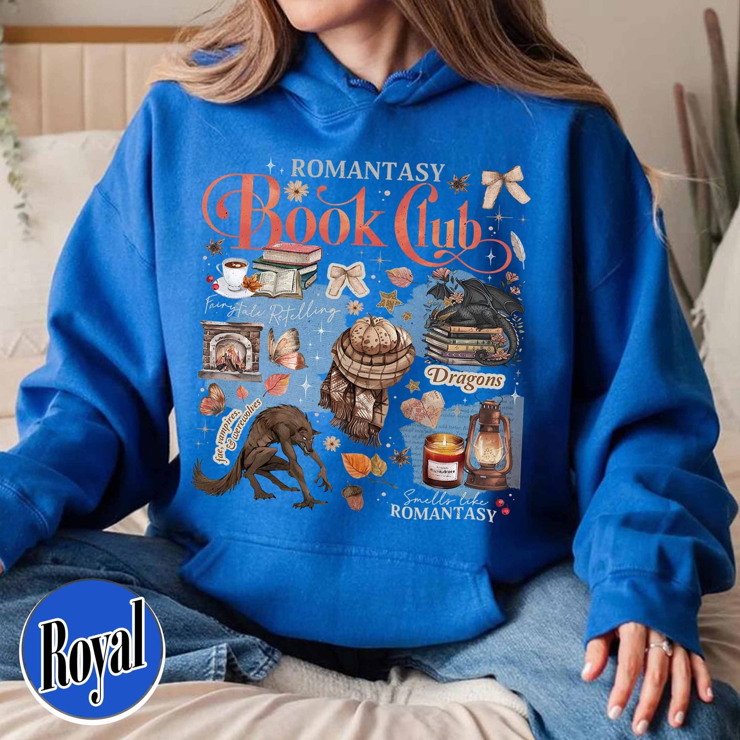 Bookish Hoodie, Romantasy Reader Book Club Hoodie, Fall Love With Reading Hoodie