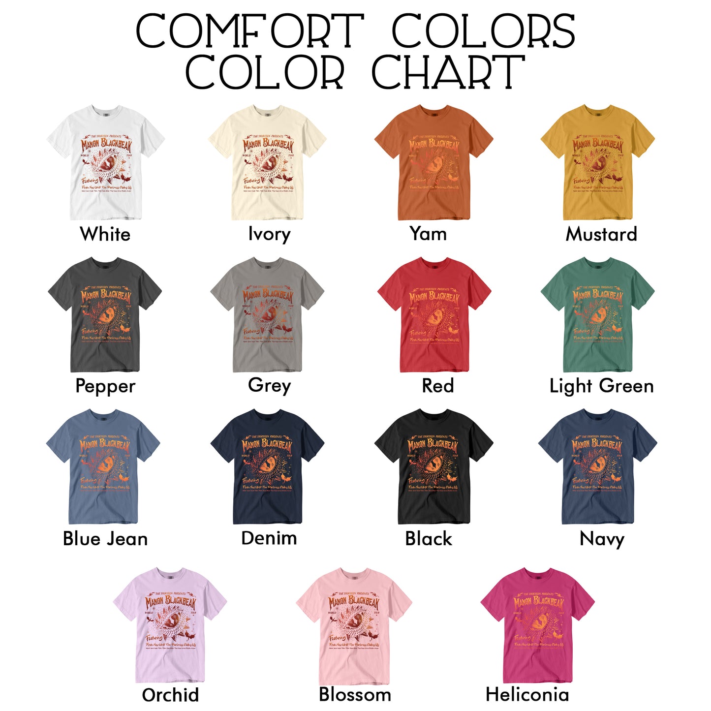 Manon Blackbeak Throne of Glass Comfort Colors Shirt, The Thirteen Shirts, From Now Until The Darkness Claims Us Tee, ACOTAR Crescent City