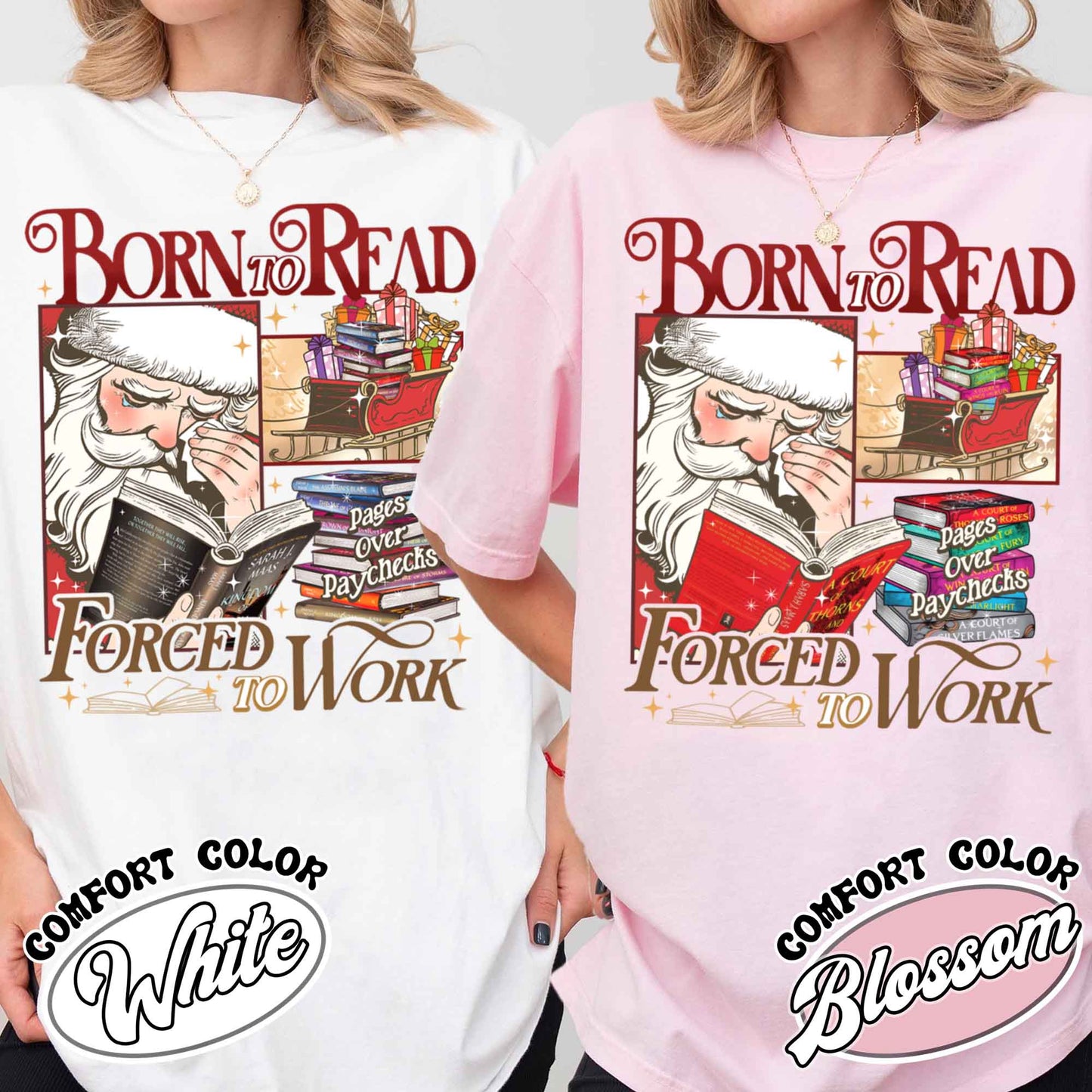 Christmas Born To Read Shirt, Born To Read Forced To Work Shirt, Born To Read Bookish Shirt, Born To Read Forced Shirt, Christmas Book Shirt