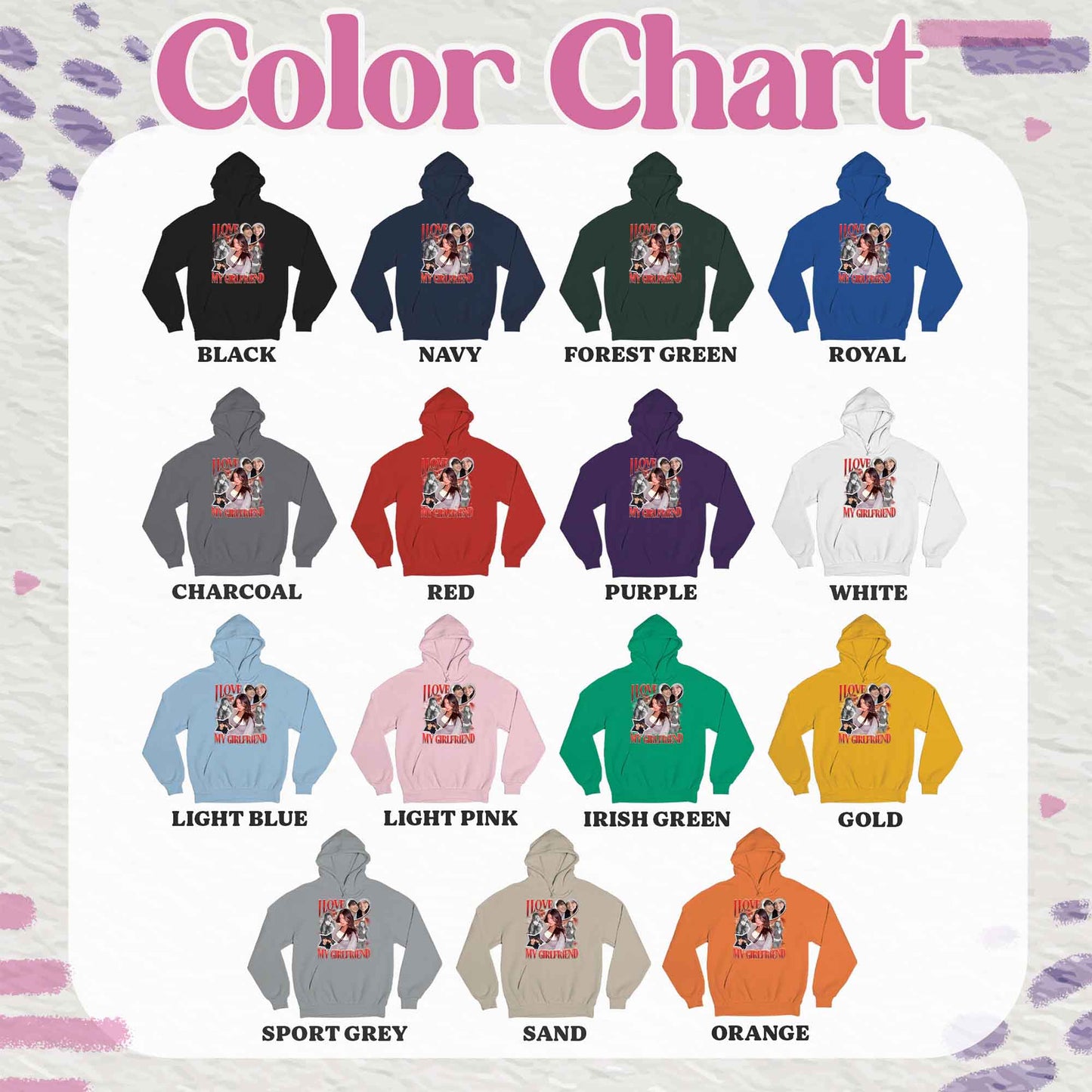 Valentine’s Day Hoodie, Custom I Love My Girlfriend Hoodie, Customm Photo Rap Hoodie