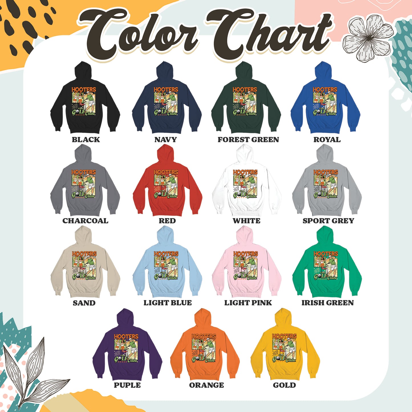 Hooters Golf Club Hoodie, PGA Championship Hoodie, Golf Tournament Hoodie, Augusta National Golf Classic Hoodie, Masters Golf Hoodie, Gift for Men