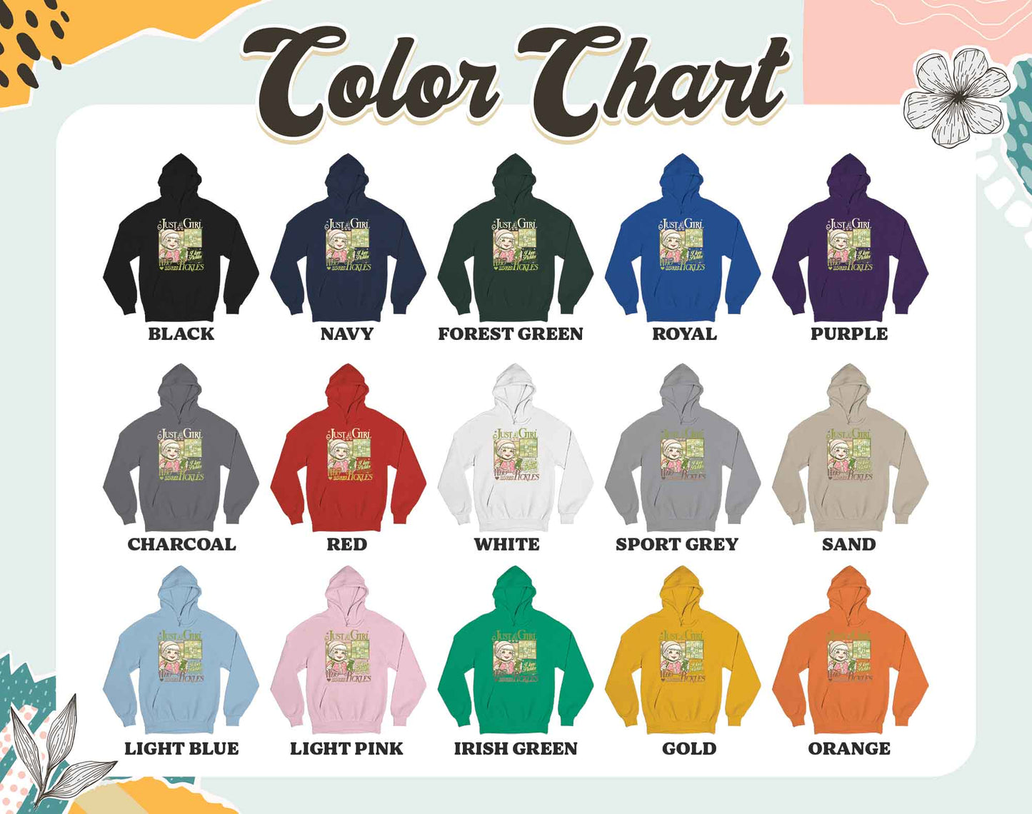 Pickle Hoodie, Just a Girl Who Loves Pickles Hoodie, Women Christmas Gift
