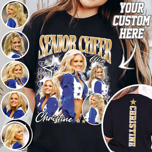 Senior Year Cheer Mom Shirt, Proud Senior Cheer Mom, Senior Mom Shirt Cheer, Custom Cheer Mom Shirt With Picture, Cheer Mom Picture Shirt