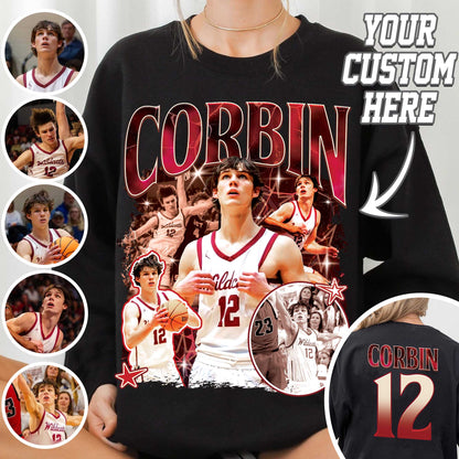 Custom Football Mom Sweatshirt, Football Mom Sweatshirt With Picture, Custom Senior Basketball Sweatshirt