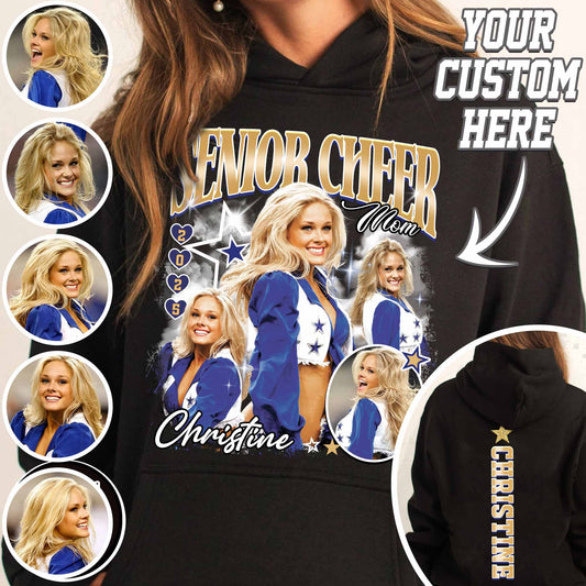 Custom Cheer Mom Hoodie, Senior Year Cheer Mom Hoodie, Proud Senior Cheer Mom Hoodie