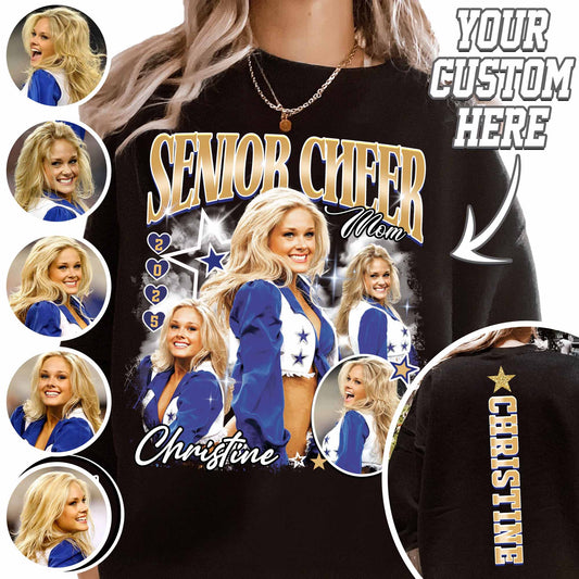 Custom Cheer Mom Sweatshirt, Senior Year Cheer Mom Sweatshirt, Proud Senior Cheer Mom Sweatshirt