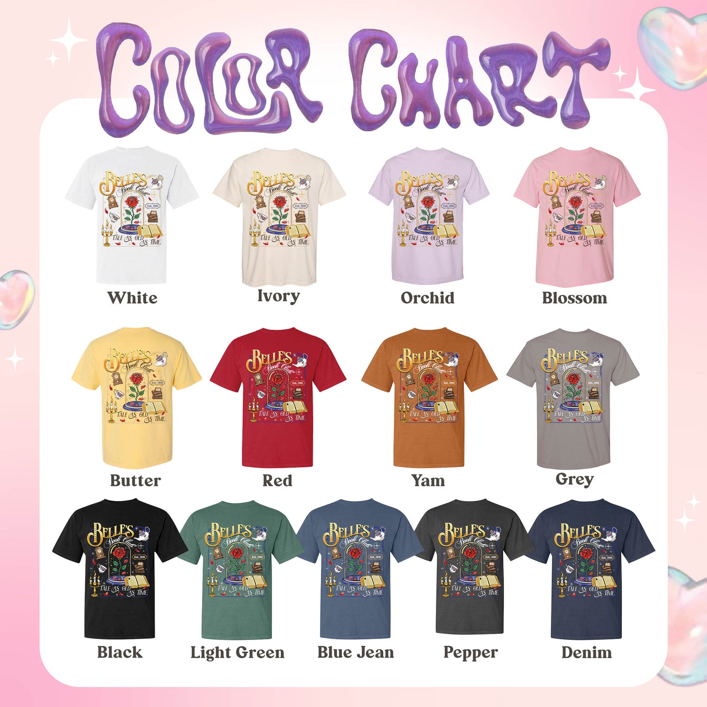 Belle’s Book Club Comfort Colors Shirt, Tale As Old as Time Belle’s Book Cafe Shirt, Belle Princess Book Tee
