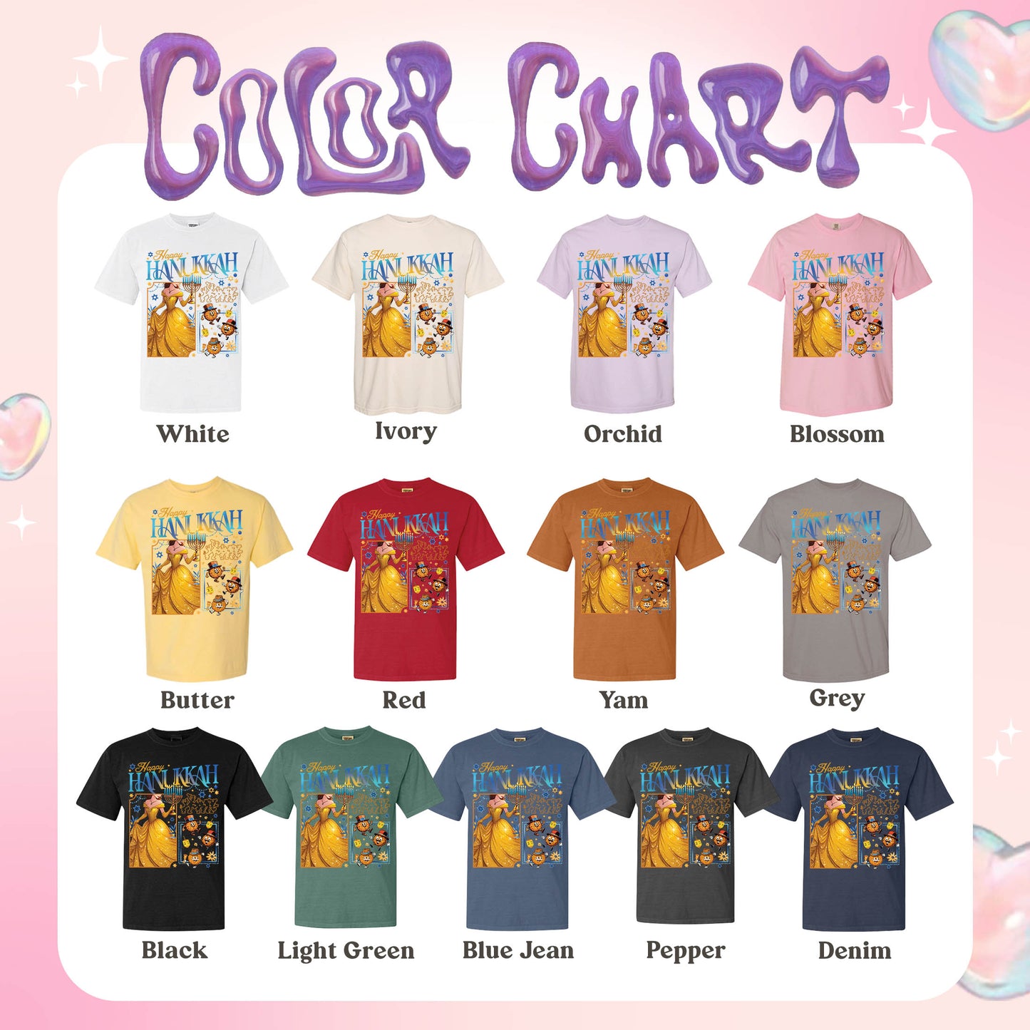 Happy Hanukkah Comfort Color Shirt, Menorah Shirt, Hanukah Menorah Dreidel Shirt, Happy Hannukah Merry Christmas Shirt, Chanukah Shirt, Jewish Holiday Shirt
