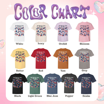 4th of July Comfort Color Shirt, God Shed His Grace on Thee Shirt, Christian Patriotic Sublimation Shirt