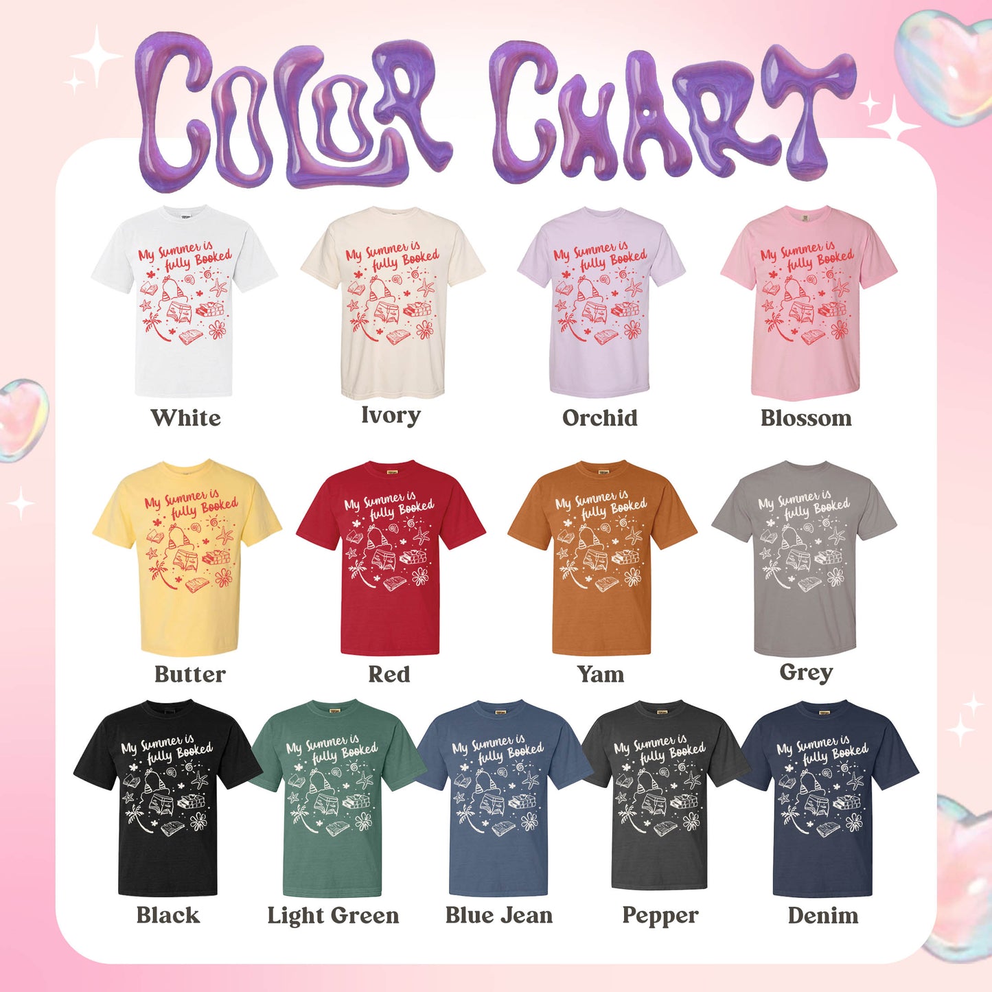 Booklover Comfort Color Shirt, My Summer Is Fully Booked Shirt, Book Girl Summer Shirt, Librarian Gift Girl
