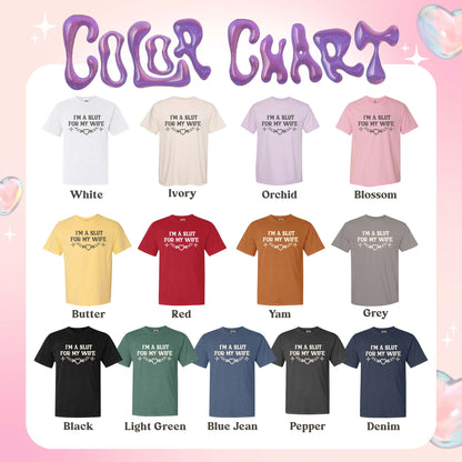 Funny Valentines Day Comfort Color Shirt, Im a Slut for My Wife Shirt, Funny Valentines Day Gift for Husband