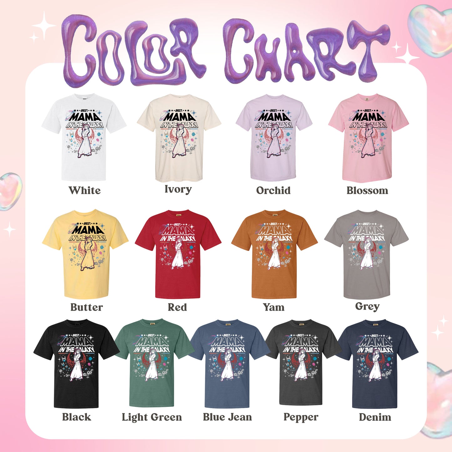 Family Comfort Colors Shirt, Best Mama In The Galaxy shirt, Best Dada In The Galaxy Shirt