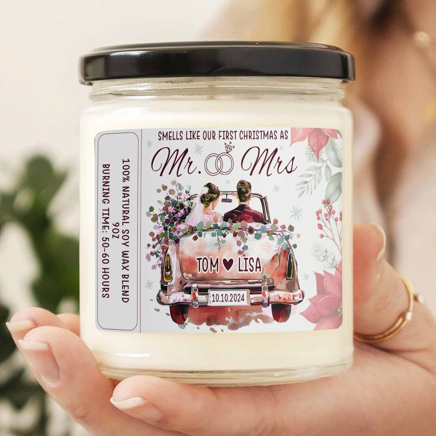 Our First Christmas Mr and Mrs Candle, Our First Christmas Together, Smells Like Our First Christmas As Mr. & Mrs Candle, Mr and Mrs Candle