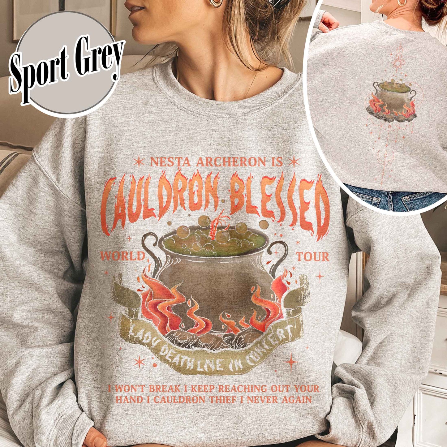 Nesta Archeron Sweatshirt, Cauldron Blessed Sweatshirt,Nesta Archeron Cauldron Blessed,Nesta Archeron Gifts, Acosf Sweatshirt,Lady Death,Bookish Gift