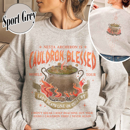 Nesta Archeron Sweatshirt, Cauldron Blessed Sweatshirt,Nesta Archeron Cauldron Blessed,Nesta Archeron Gifts, Acosf Sweatshirt,Lady Death,Bookish Gift