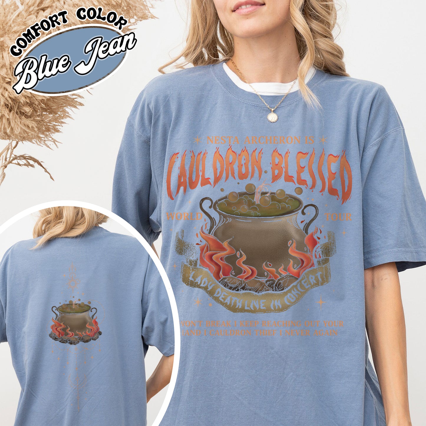 Nesta Archeron Comfort Color Shirt, Cauldron Blessed Shirt, Nesta Archeron Cauldron Blessed, Nesta Archeron Gifts, Acosf Shirt, Lady Death Shirt, Bookish Gift