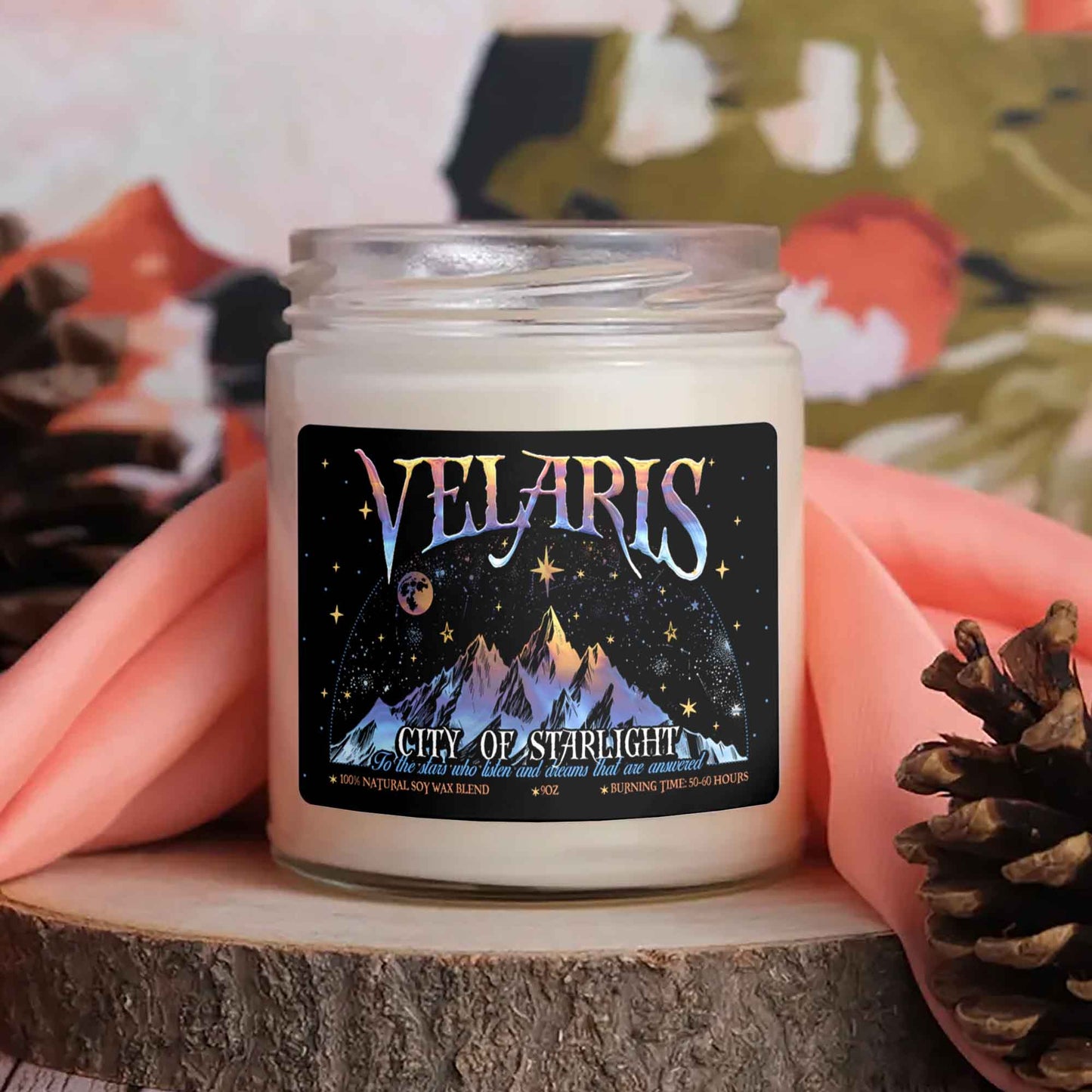 Velaris City of Starlight Candle, to the Stars Who Listen and the Dreams That Are Answered Candle, Books for Life Candle, SJM Book Candle