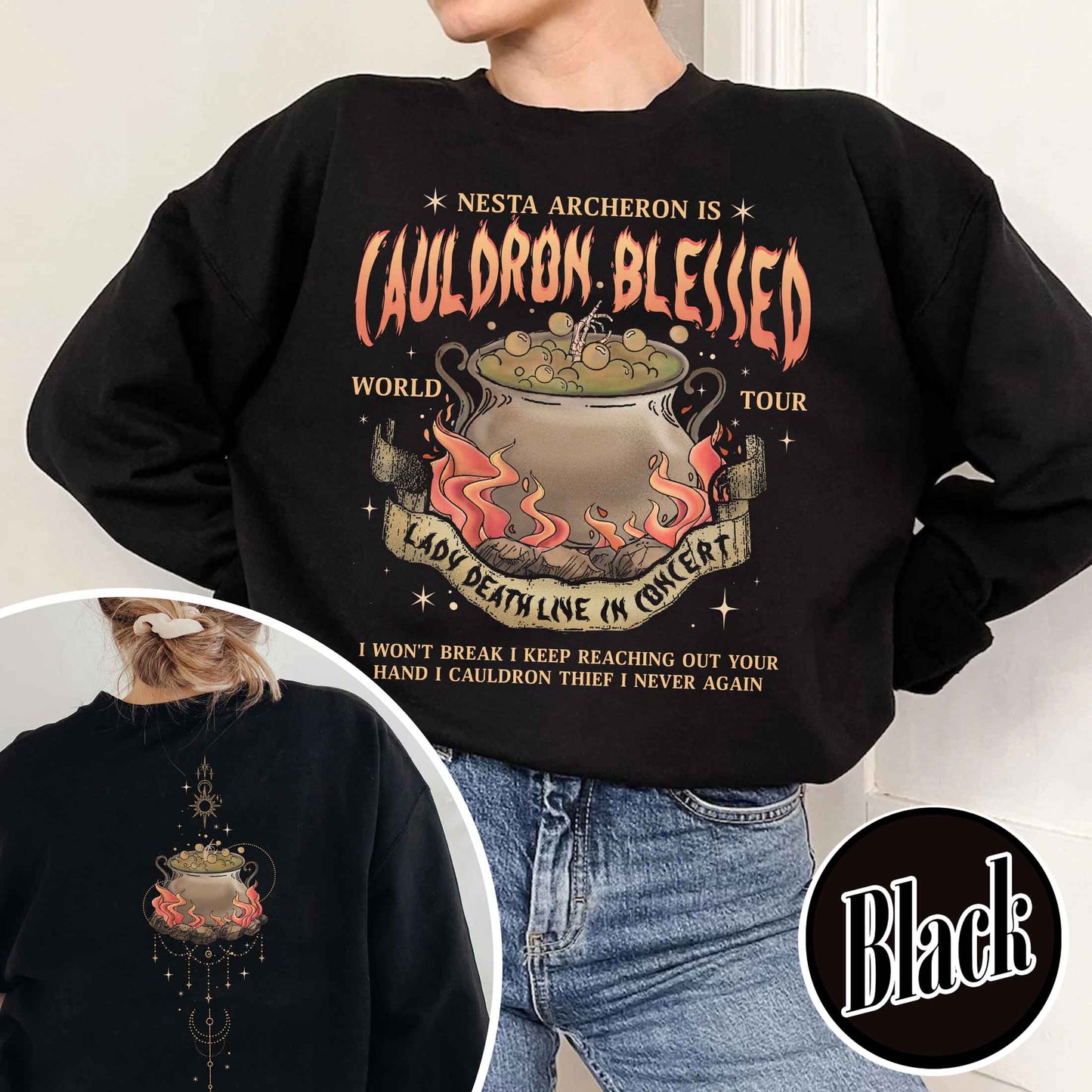 Nesta Archeron Sweatshirt, Cauldron Blessed Sweatshirt,Nesta Archeron Cauldron Blessed,Nesta Archeron Gifts, Acosf Sweatshirt,Lady Death,Bookish Gift