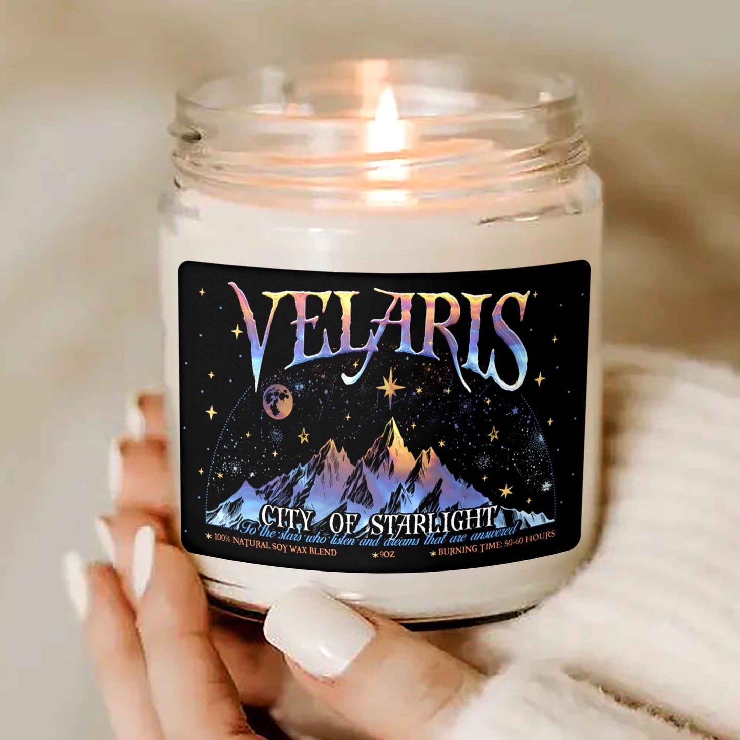 Velaris City of Starlight Candle, to the Stars Who Listen and the Dreams That Are Answered Candle, Books for Life Candle, SJM Book Candle