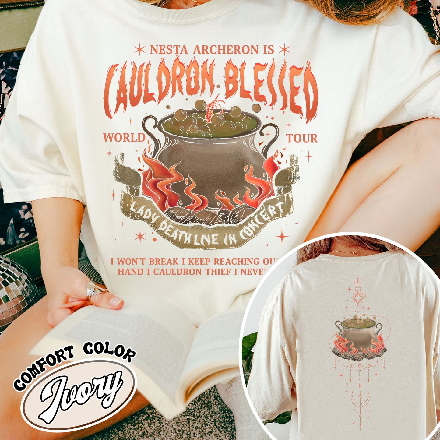 Nesta Archeron Comfort Color Shirt, Cauldron Blessed Shirt, Nesta Archeron Cauldron Blessed, Nesta Archeron Gifts, Acosf Shirt, Lady Death Shirt, Bookish Gift