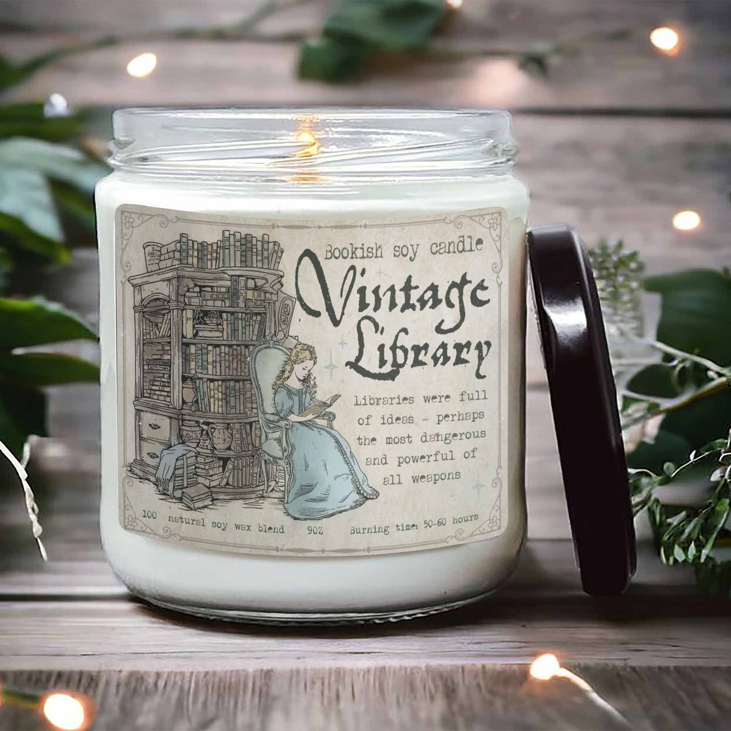 Library Candle, Old Bookshop Candle, Book Lover Candle, Book Lovers Gifts, Candle for Gift Book Lover, Gift for Readers, Literary Candle