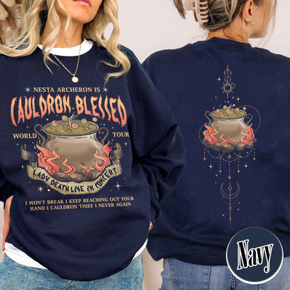 Nesta Archeron Sweatshirt, Cauldron Blessed Sweatshirt,Nesta Archeron Cauldron Blessed,Nesta Archeron Gifts, Acosf Sweatshirt,Lady Death,Bookish Gift