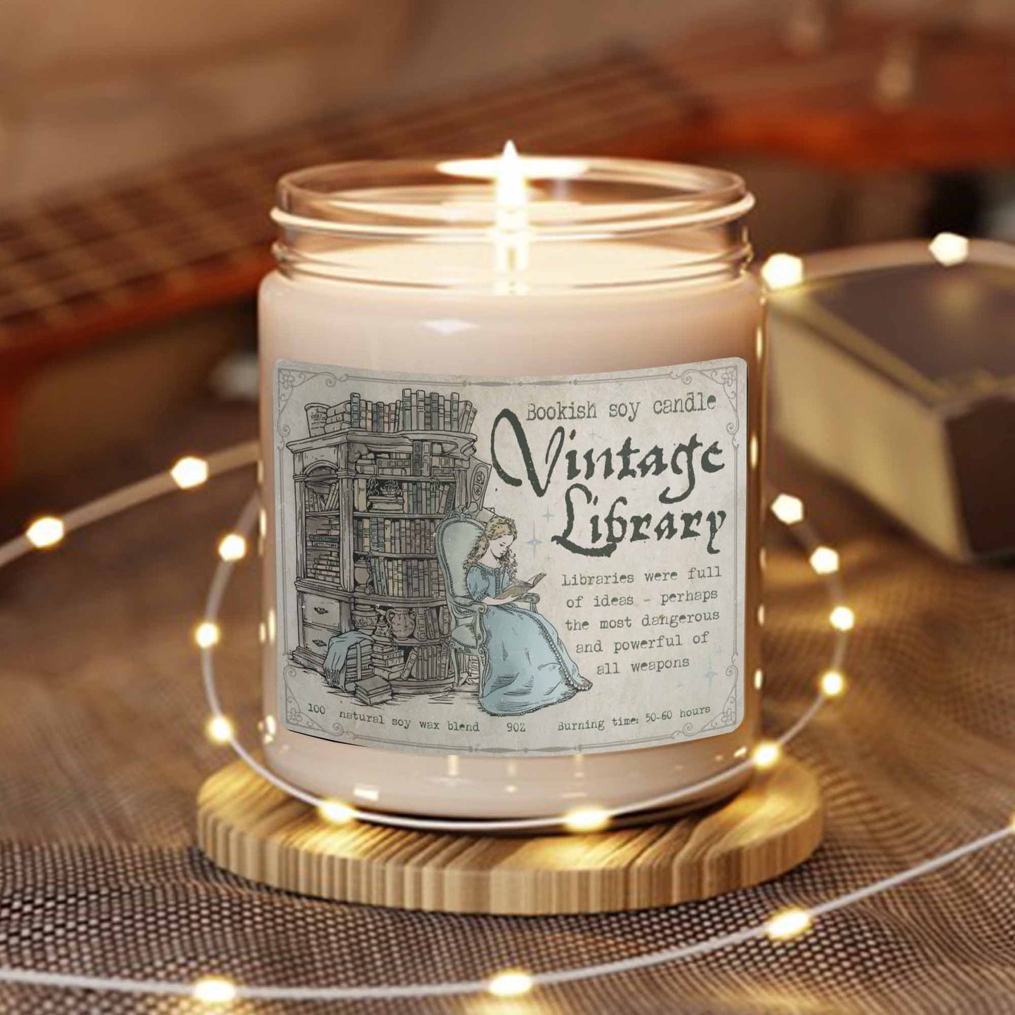 Library Candle, Old Bookshop Candle, Book Lover Candle, Book Lovers Gifts, Candle for Gift Book Lover, Gift for Readers, Literary Candle