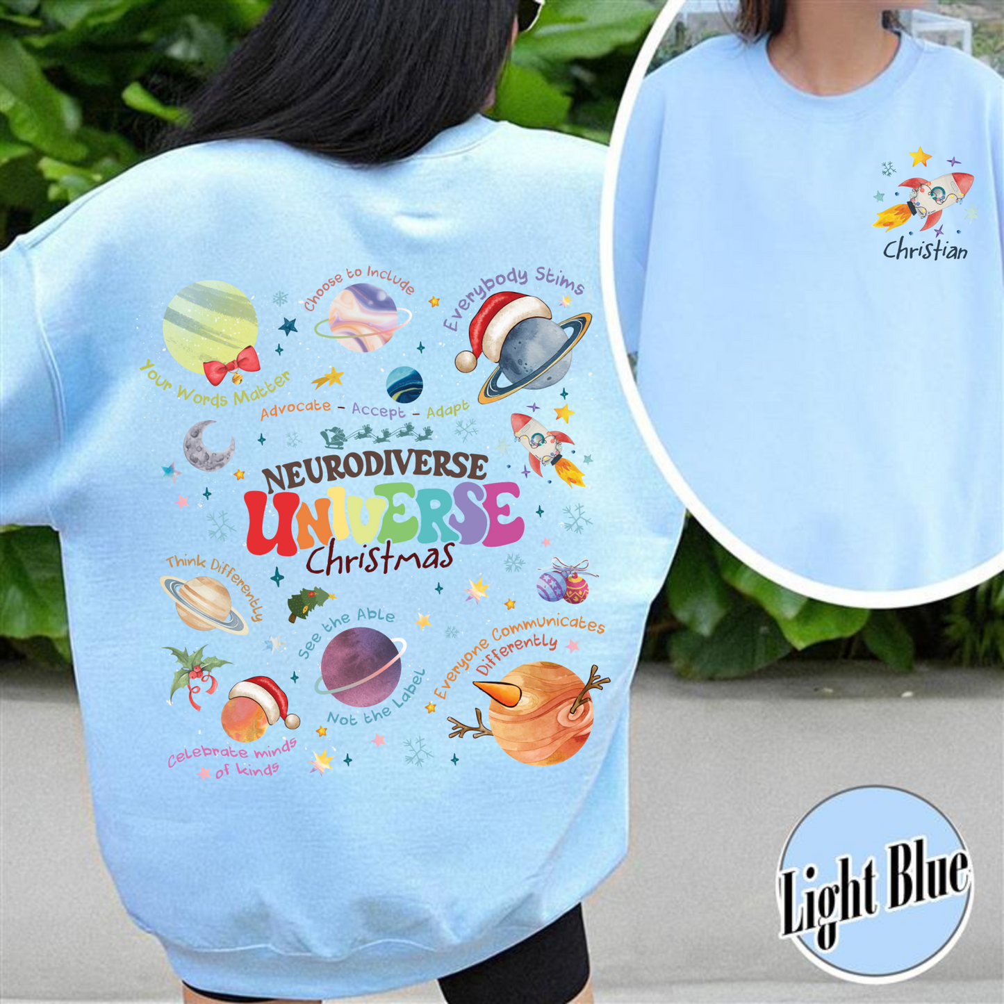 Autism Awareness Sweatshirt, Neurodiverse Universe Christmas Sweatshirt, Just Let Me Stim Sweatshirt