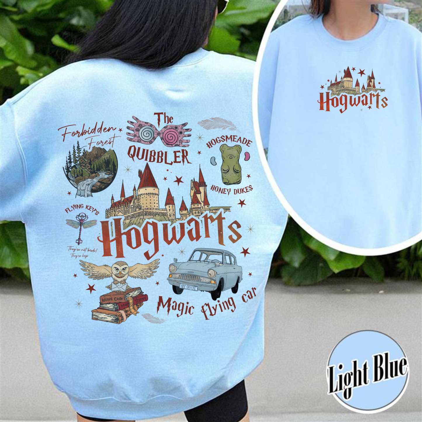 Wizard School Fandom Sweatshirt, Book Reading Magic Sweatshirt, Bookish Sweatshirt, Hp Inspired Two Sided Sweatshirt, Gift For Friends