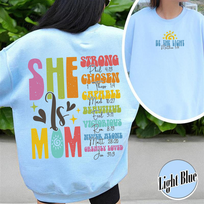 She Is Mom Christian Sweatshirt, Bible Verses Sweatshirt, Empowered Women Sweatshirt, Christian Mom Sweatshirt, She Is Mom Sweatshirt, She Is Strong Mom Sweatshirt, Mom Sweatshirt