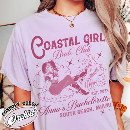 Custom Coastal Cowgirl Bachelorette Party Shirt, Beach Bachelorette Shirt, Custom Bride Shirt, Custom Bach Club Shirt, Bride To Be Shirt