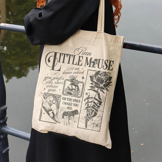 Run Little Mouse Tote Bag, Run Little Mouse, Zade Book Dark Romance Merch, Smut Reader Gift, Smut Reader, Book Lover Gift, Dark Romance Book Bag