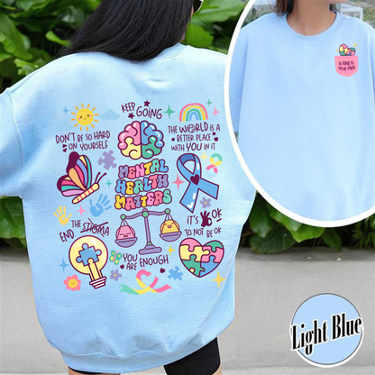 Mental Health Sweatshirt,It Is Okay To Feel All The Feels,Its Okay To Feel All The Feels Inside Out