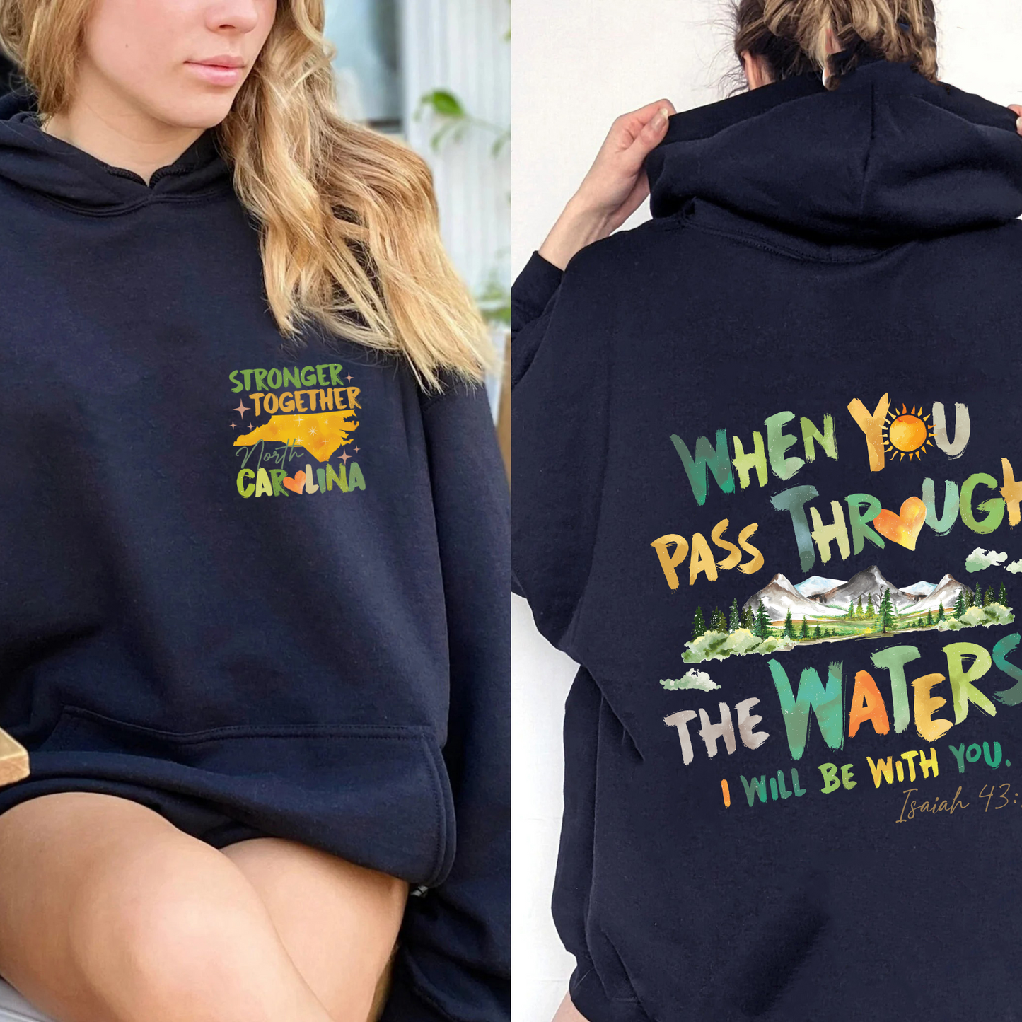 North Carolina Stronger Than the Storm Hoodie, North Carolina Strong Hoodie, Helping Out Western NC Families, North Carolina Stronger Hoodie